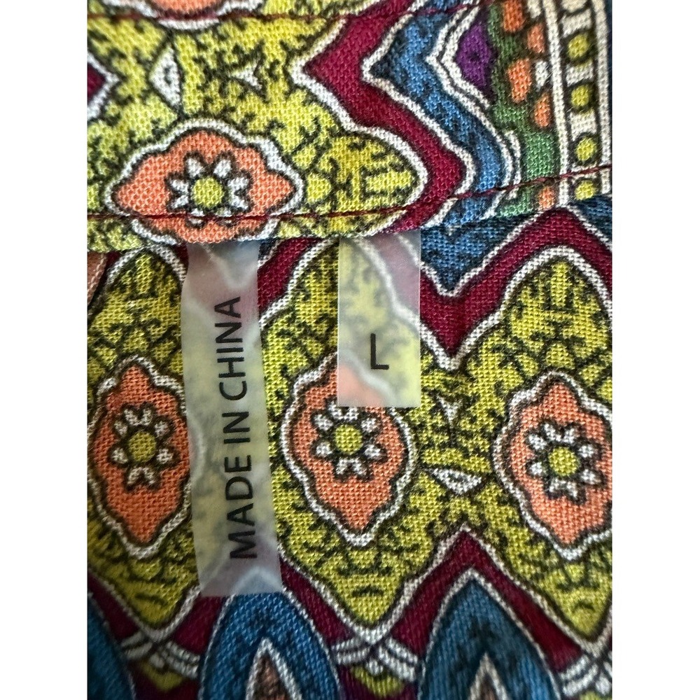 Soft Surroundings Womens Boho Floral Paisley Tunic Blouse 100% Rayon L - Picture 5 of 16